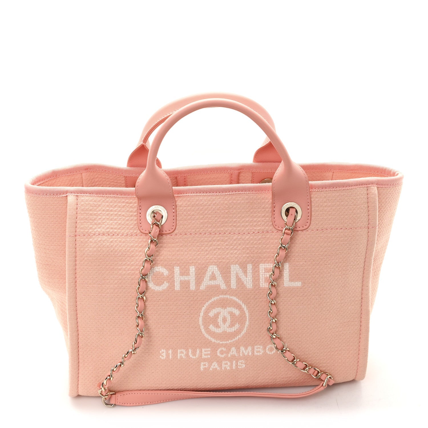 Chanel Mixed Fibers Small Deauville Tote Pink