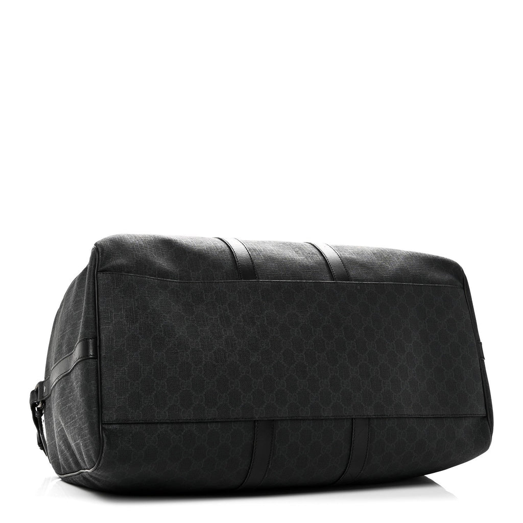 Gucci GG Supreme Monogram Medium Carry-On Duffle Bag Black Grey