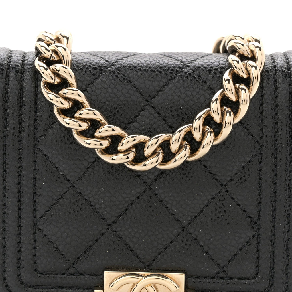 Chanel Caviar Quilted Boy Flap Waist Belt Bag Black