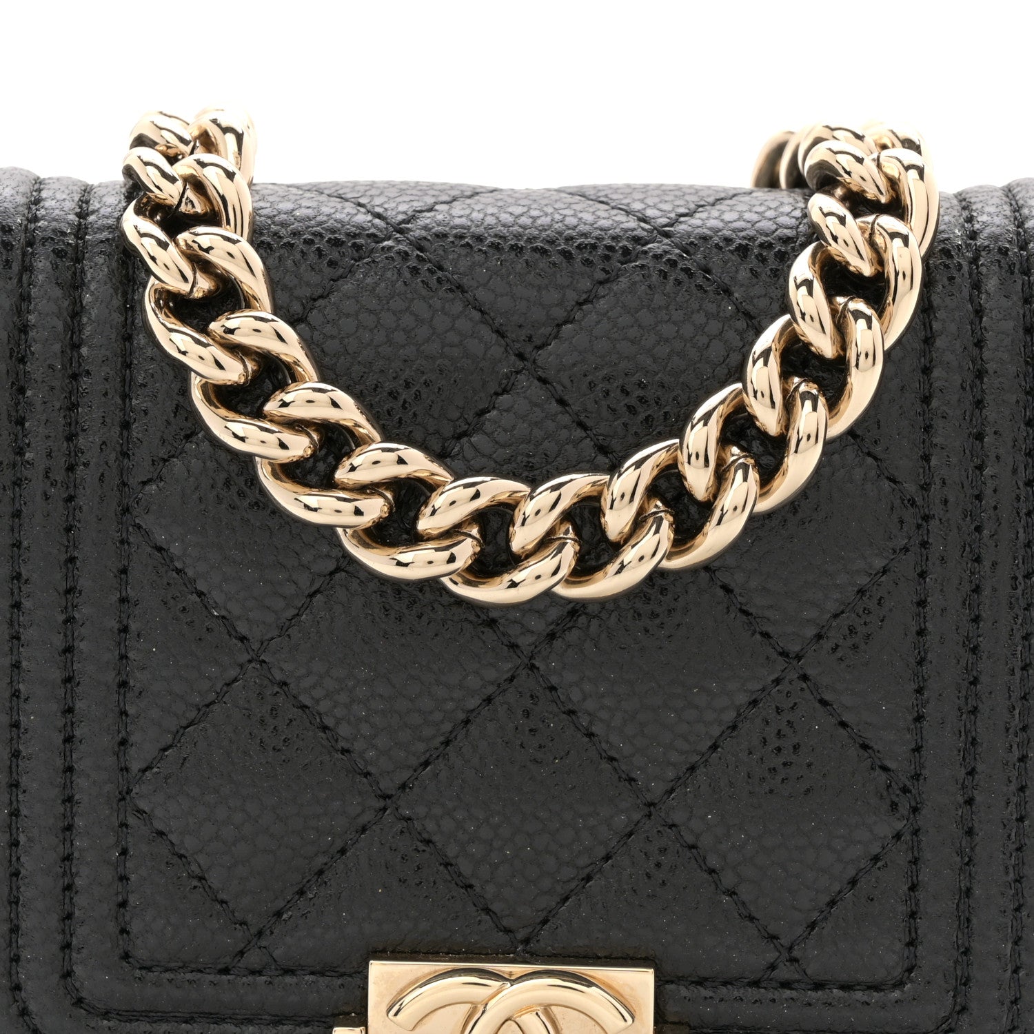 Chanel Caviar Quilted Boy Flap Waist Belt Bag Black
