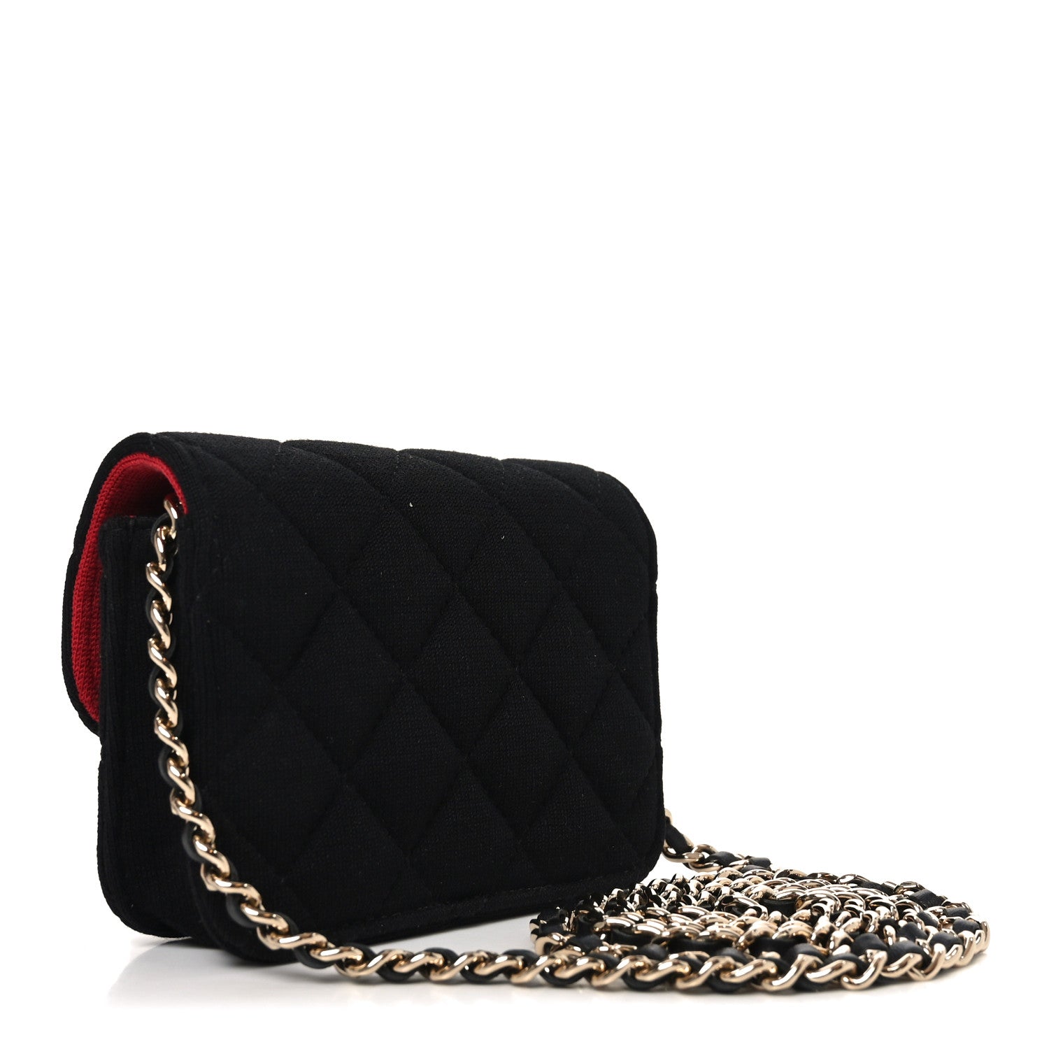 Chanel Jersey Quilted Micro Mini Flap Black