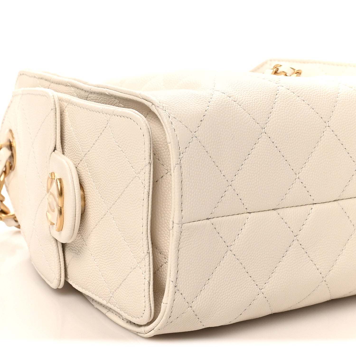 Chanel Caviar Quilted Mini Chanel 25 Handbag White