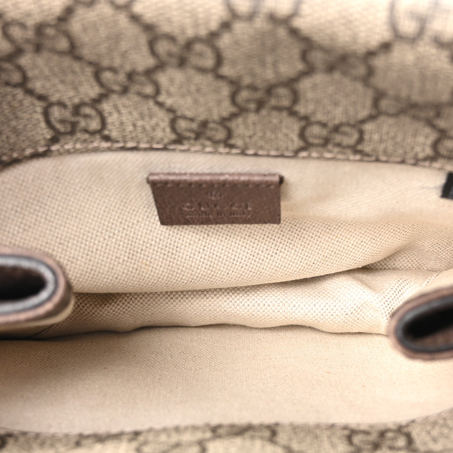 Gucci GG Supreme Monogram Web Small Neo Vintage Double Flap Messenger Bag Beige New Acero