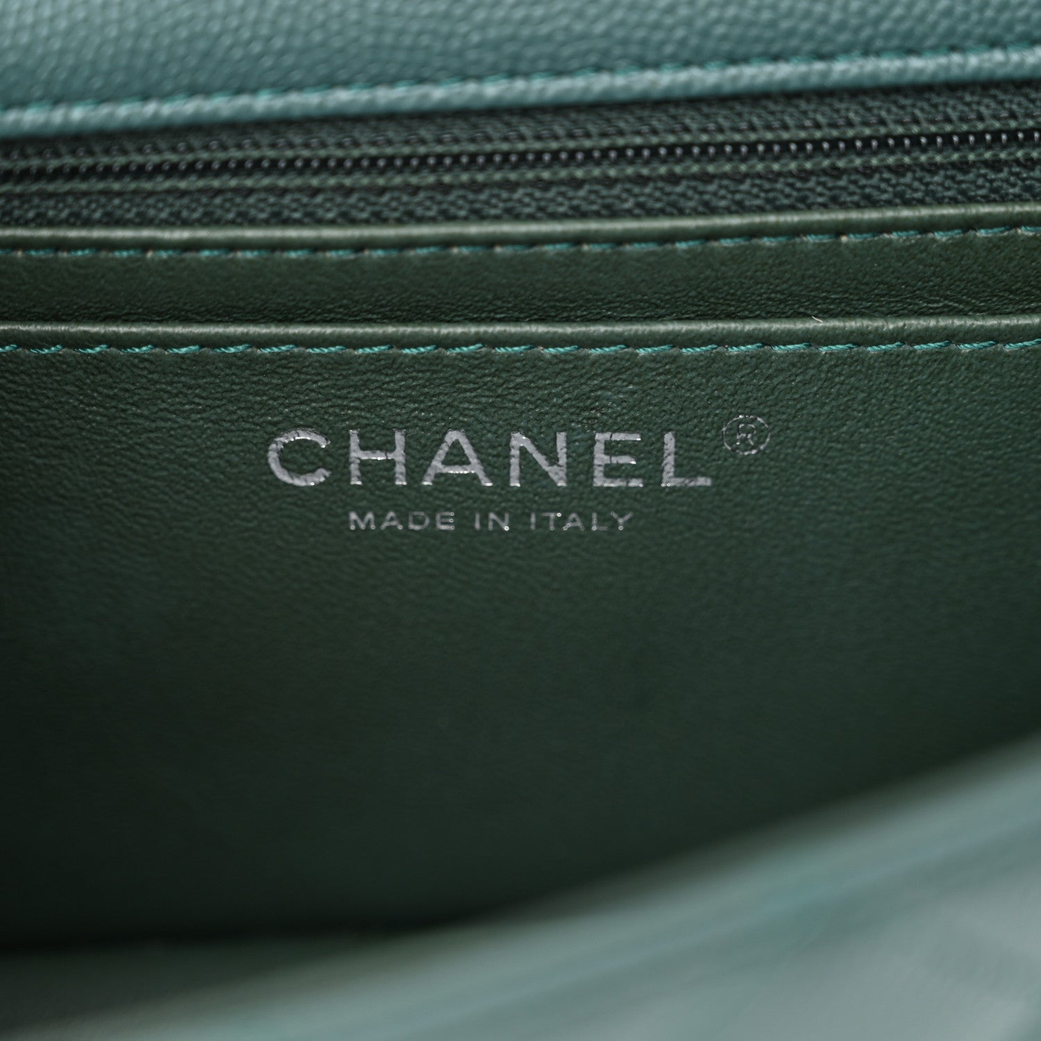 Chanel Caviar Quilted Mini Rectangular Flap Dark Turquoise