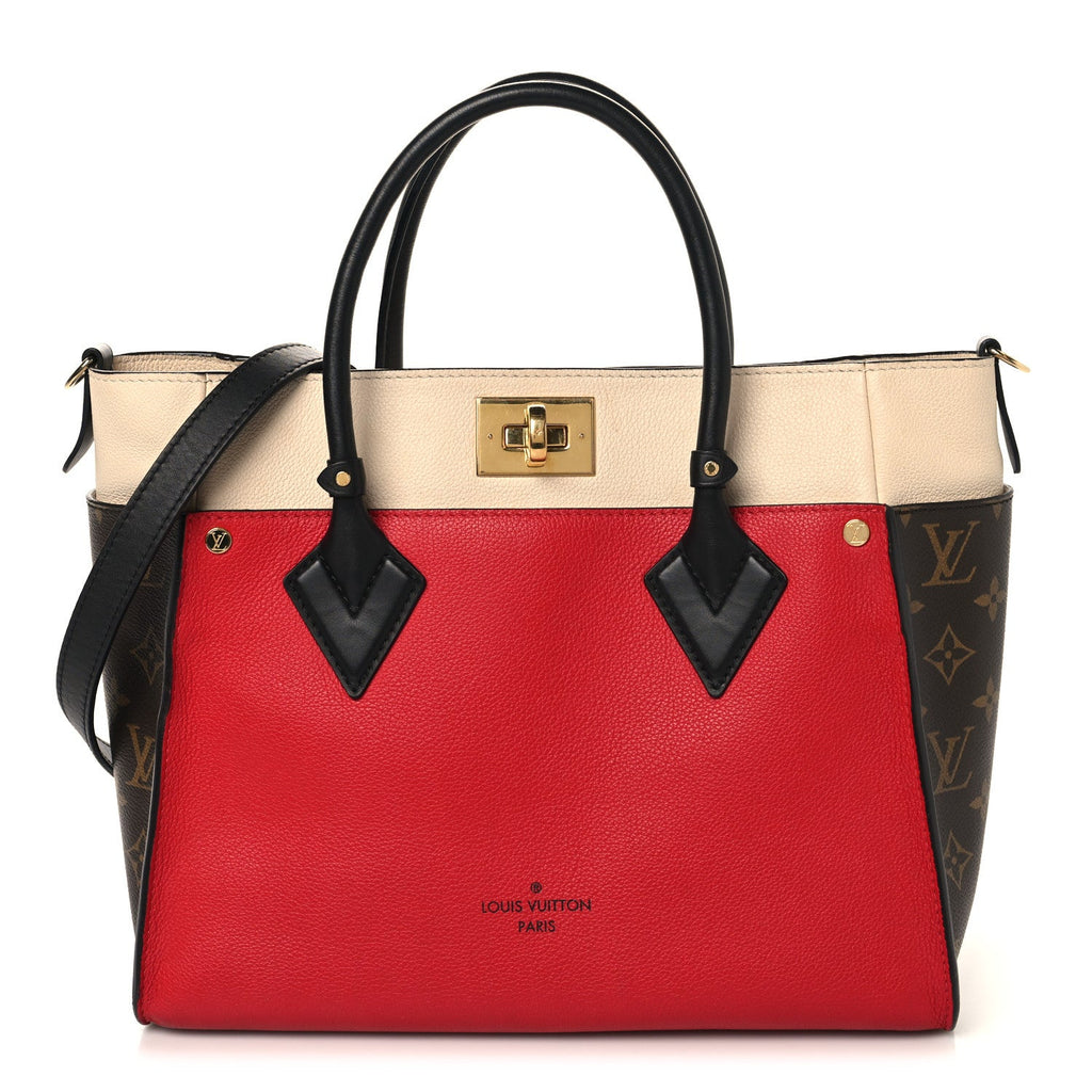 Louis Vuitton Calfskin Monogram On My Side Pirate Red