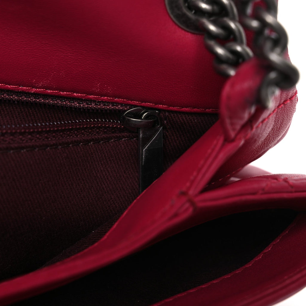 Chanel Lambskin Quilted Large Daily Supple Flap Dark Pink