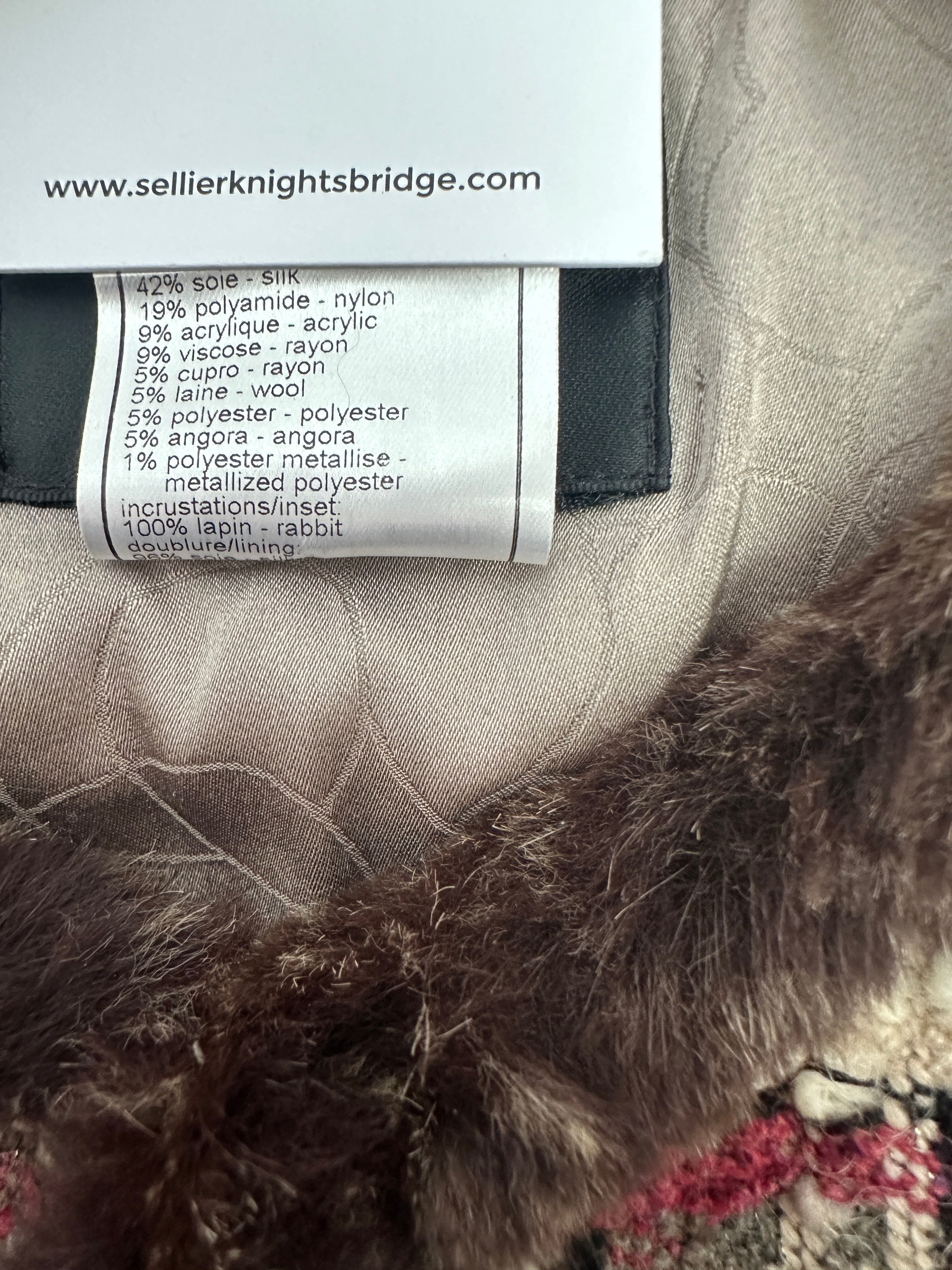 Chanel Red, Beige and Grey Tweed Jacket with Rabbit Fur Trim Detail Size FR 36 (UK 8)