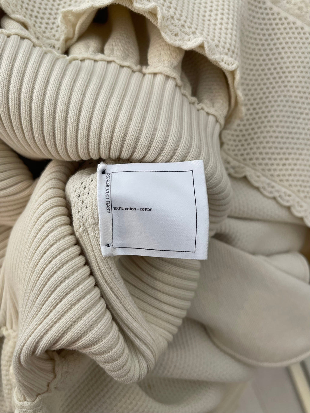 Chanel Cream Knit Sleeveless Mini Dress with Gold CC Logo Detail Size FR 38 (UK 10)