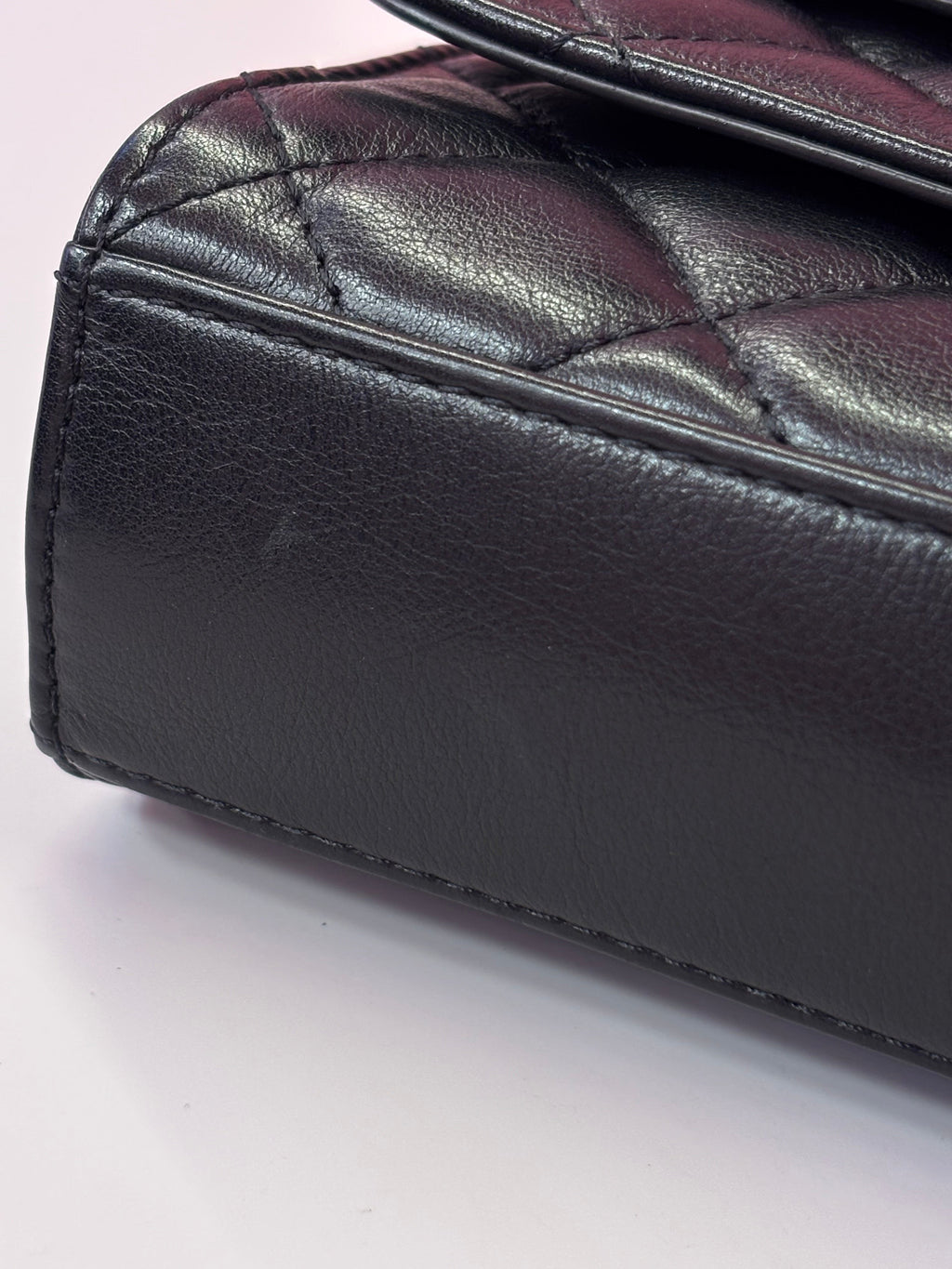 Chanel 2019 Black Lambskin Triple Flap Shoulder Bag