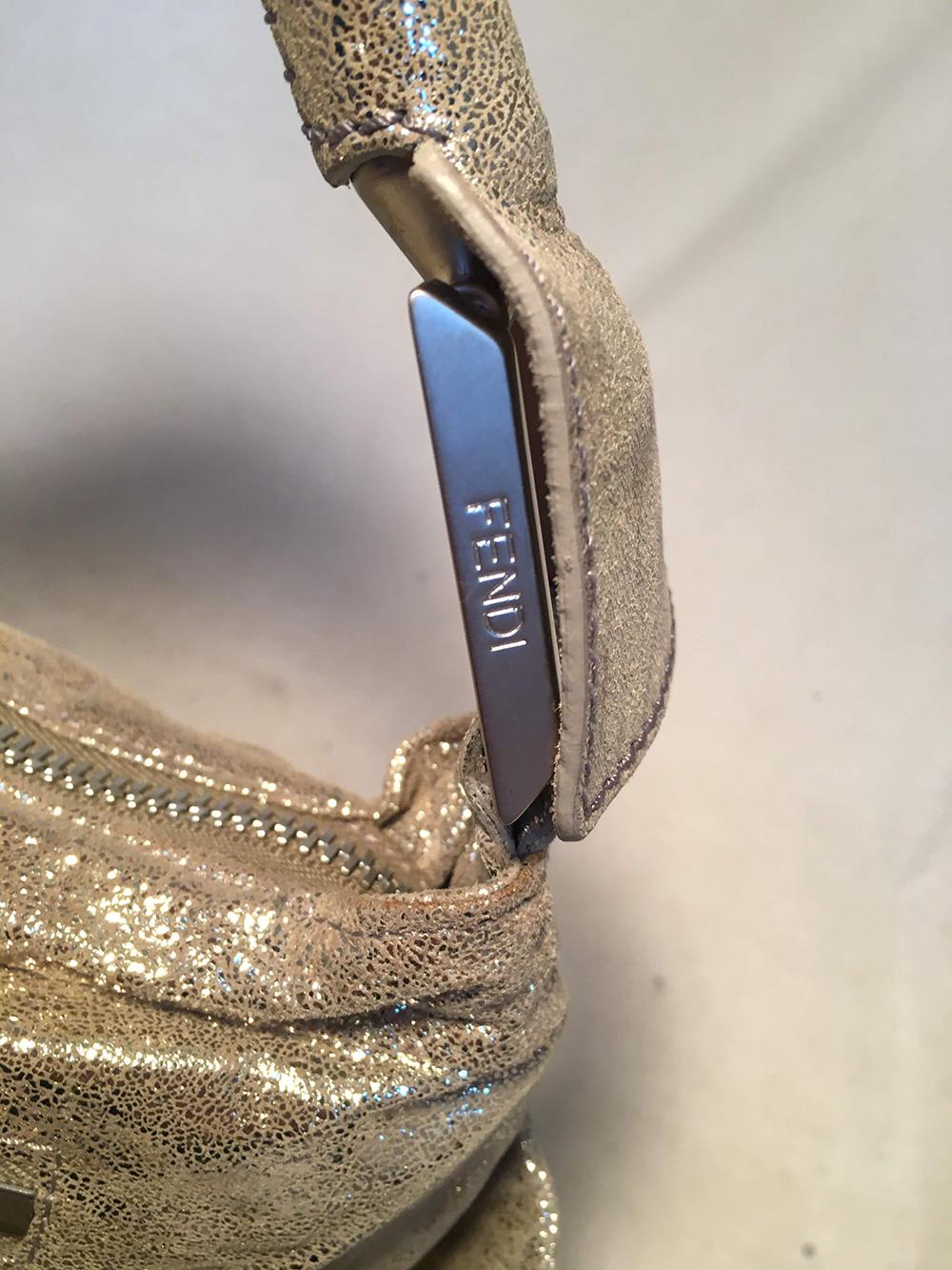 FENDI Gold Leather Wrapping Straps Small Shoulder Bag