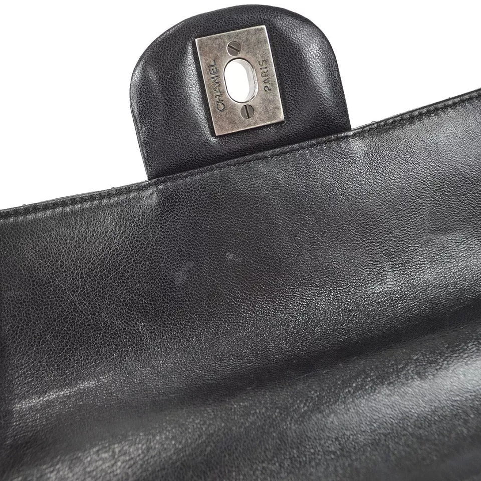 Chanel Black Lambskin Around the World Handbag