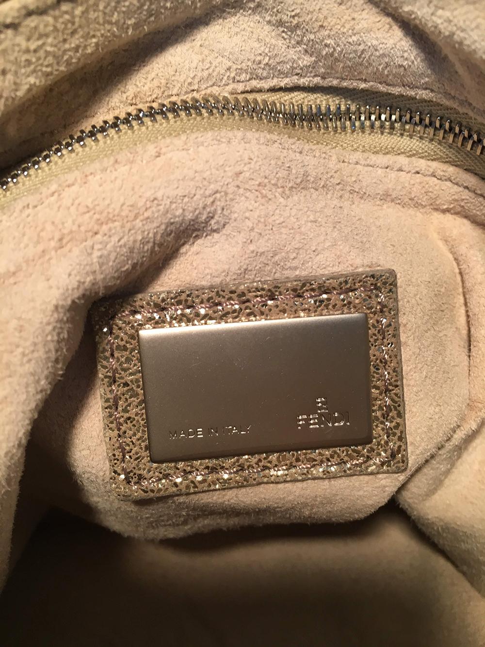 FENDI Gold Leather Wrapping Straps Small Shoulder Bag