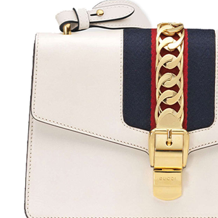 (WMNS) GUCCI Sylvie Series Satchel Small White 421882-CVLEG-8605