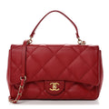 Chanel Lambskin Quilted Easy Carry Flap Red