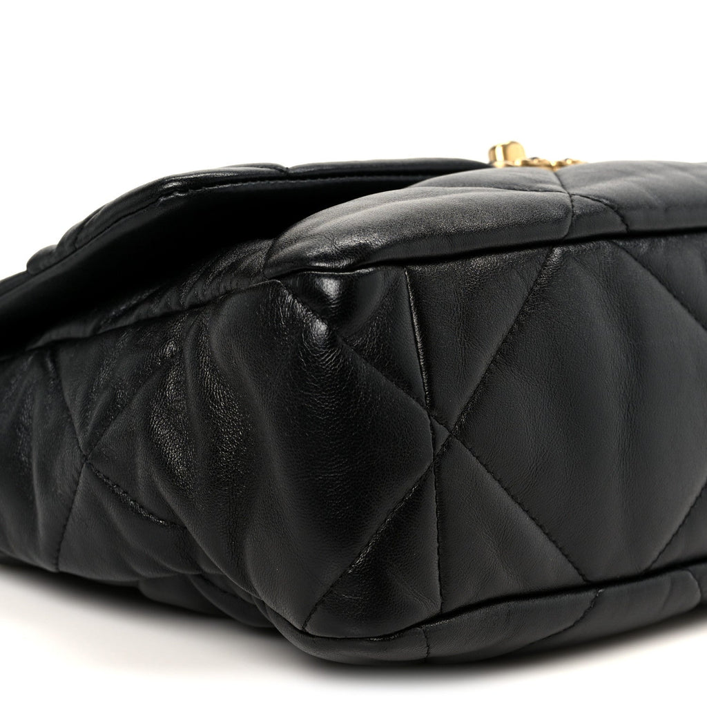 Chanel Goatskin Quilted Large Chanel 19 Flap Black