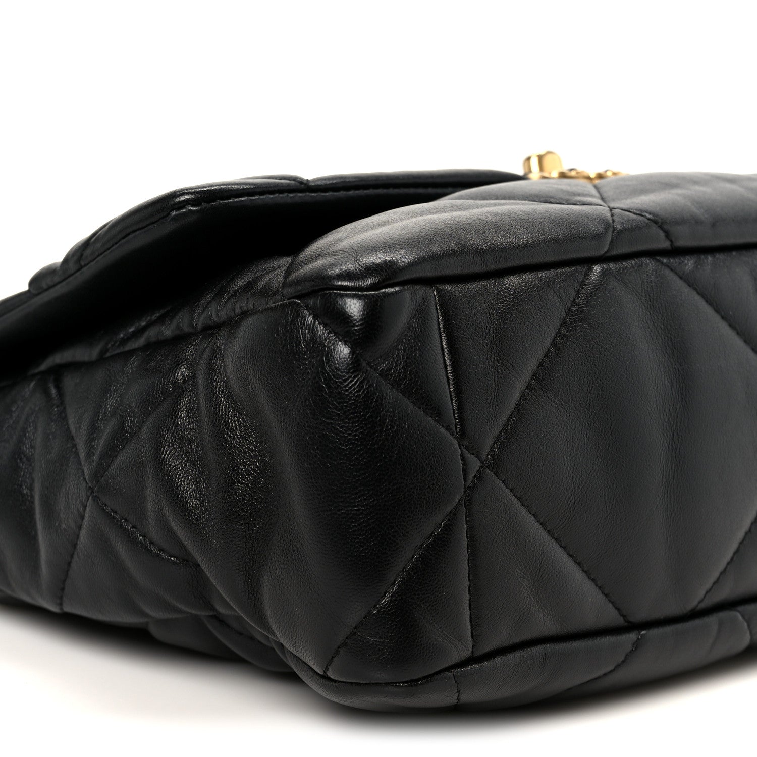 Chanel Goatskin Quilted Large Chanel 19 Flap Black