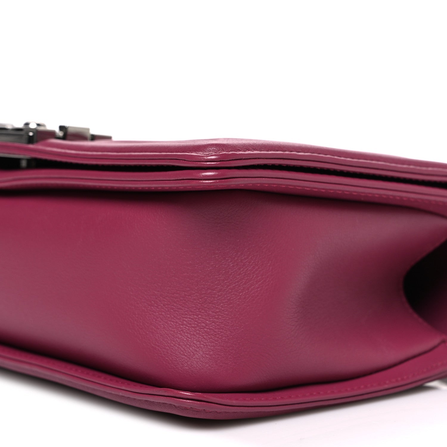 Chanel Lambskin Chevron Quilted Medium Boy Flap Dark Pink
