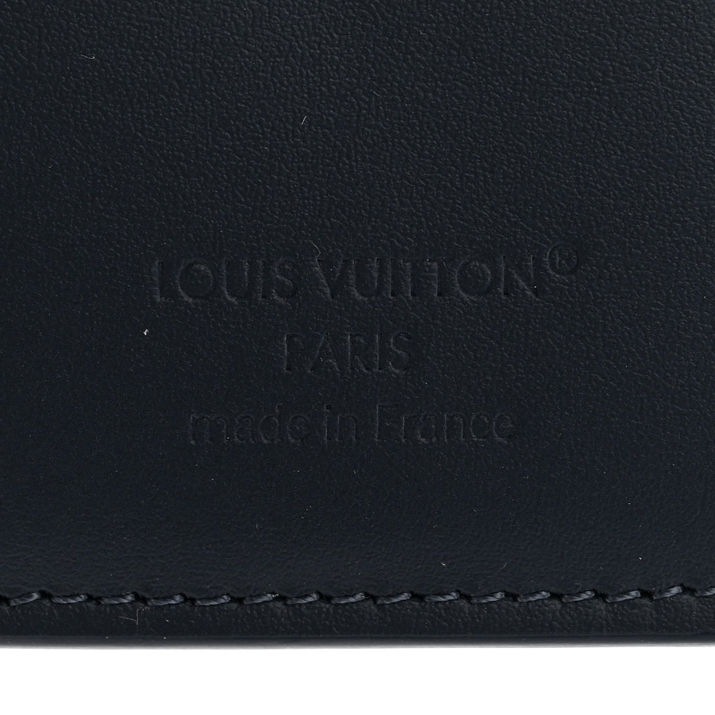 Louis Vuitton Calfskin Monogram Shadow Pocket Organizer Navy Blue White