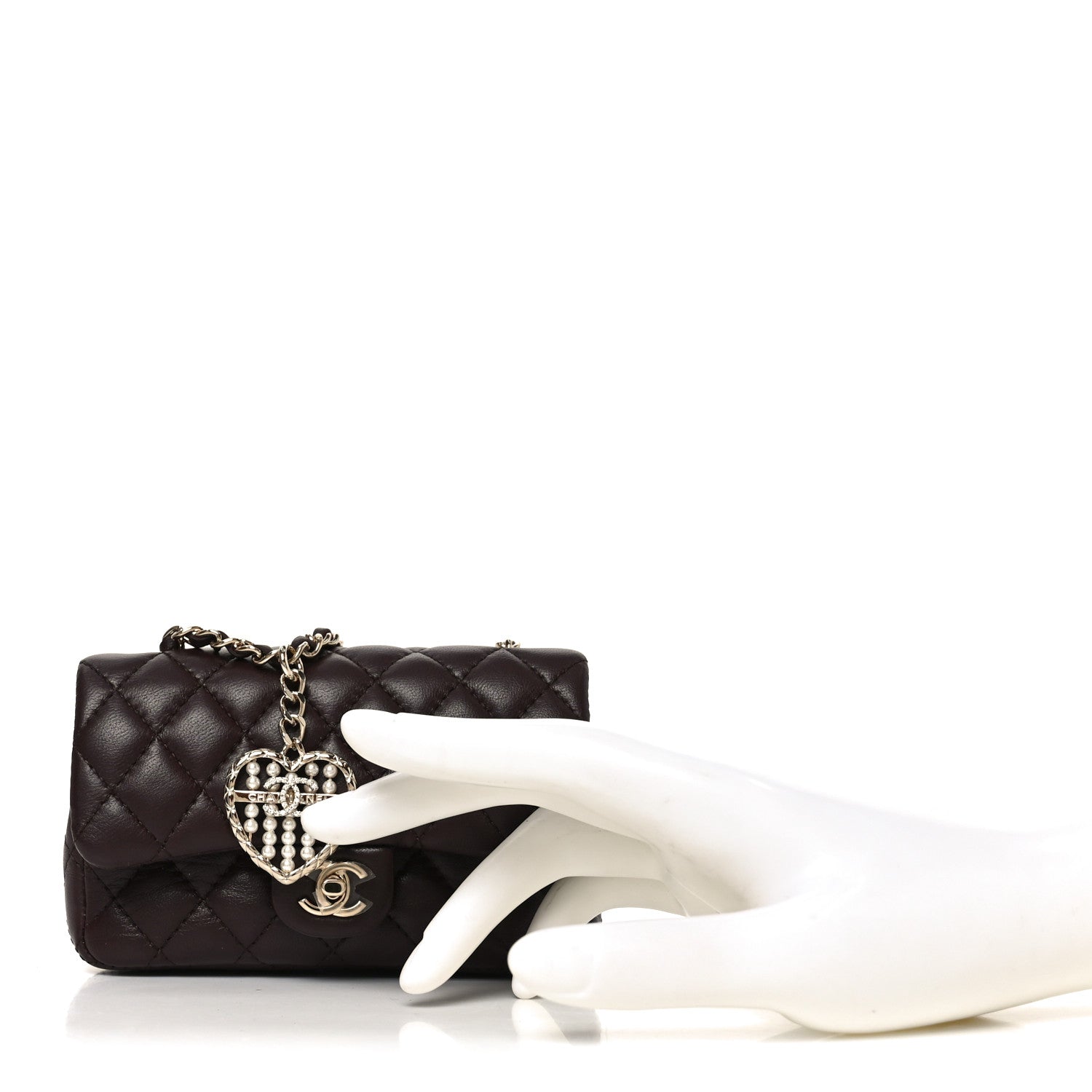 Chanel Lambskin Quilted Mini Double Flap With Hook Dark Brown