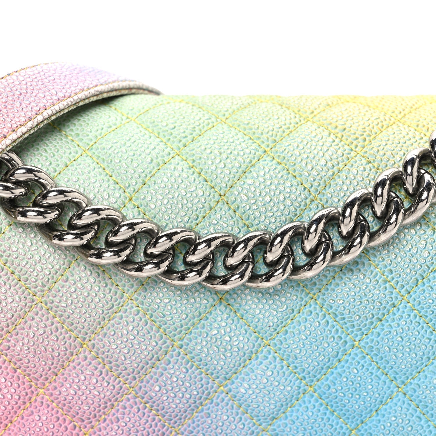 Chanel Caviar Quilted Medium Cuba Rainbow Boy Flap Multicolor