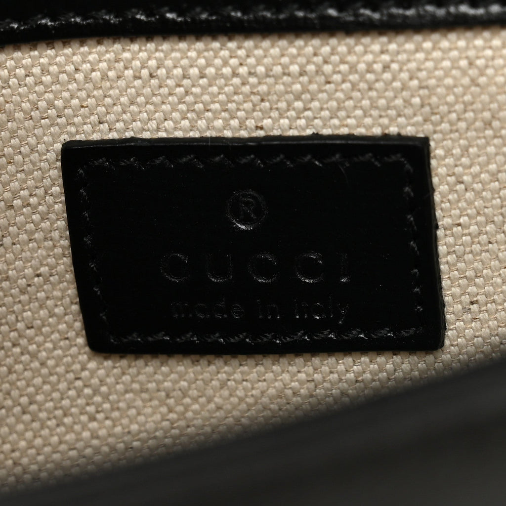 Gucci Azalea Calfskin Mini Crystal Horsebit 1955 Shoulder Bag Black