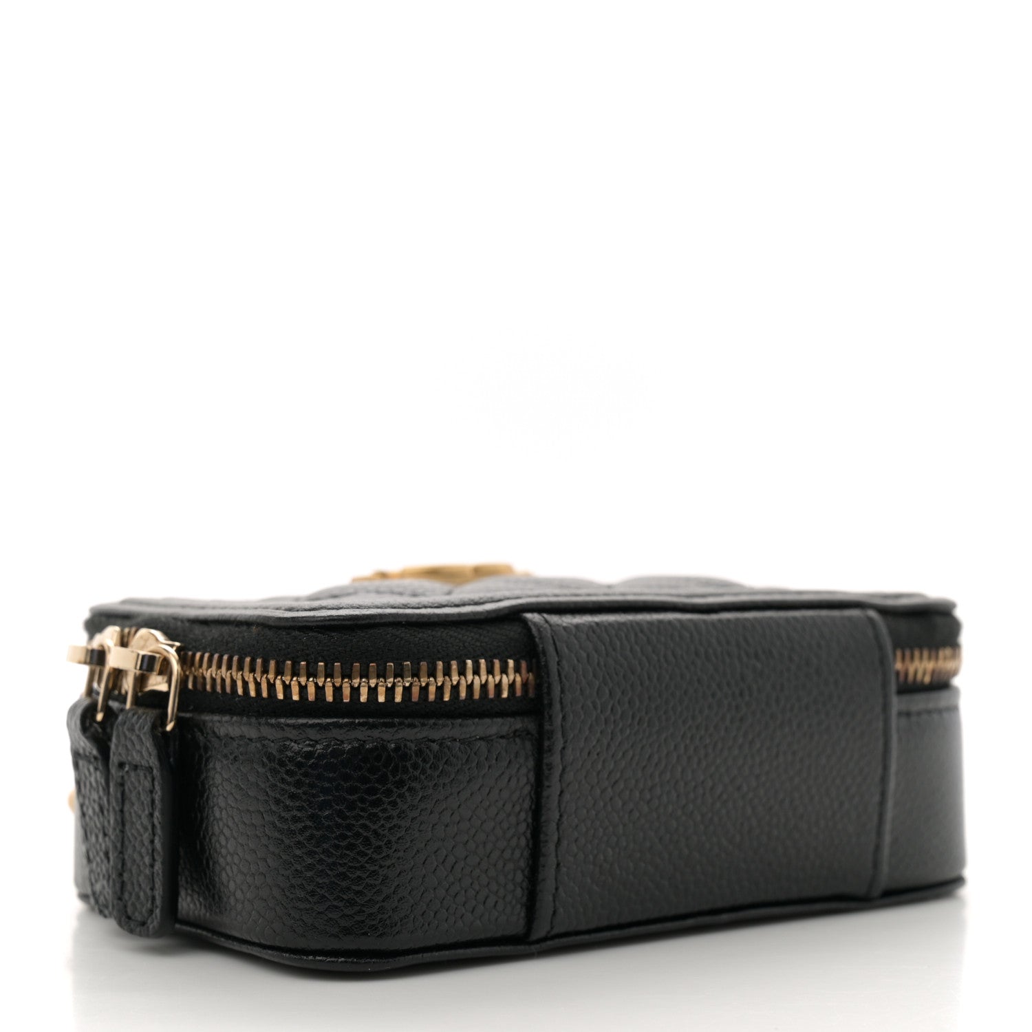 Chanel Caviar Quilted Mini Boy Clutch With Chain Black