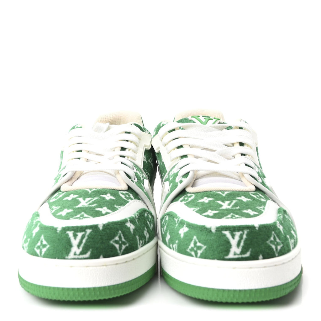 Louis Vuitton Jacquard Velvet Monogram Mens LV Trainer Sneakers 9 Vert