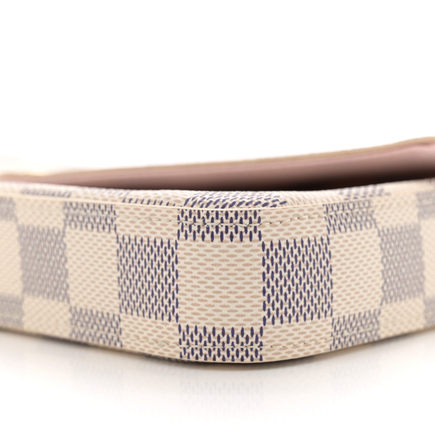 Louis Vuitton Damier Azur Pochette Felicie Chain Wallet Rose Ballerine