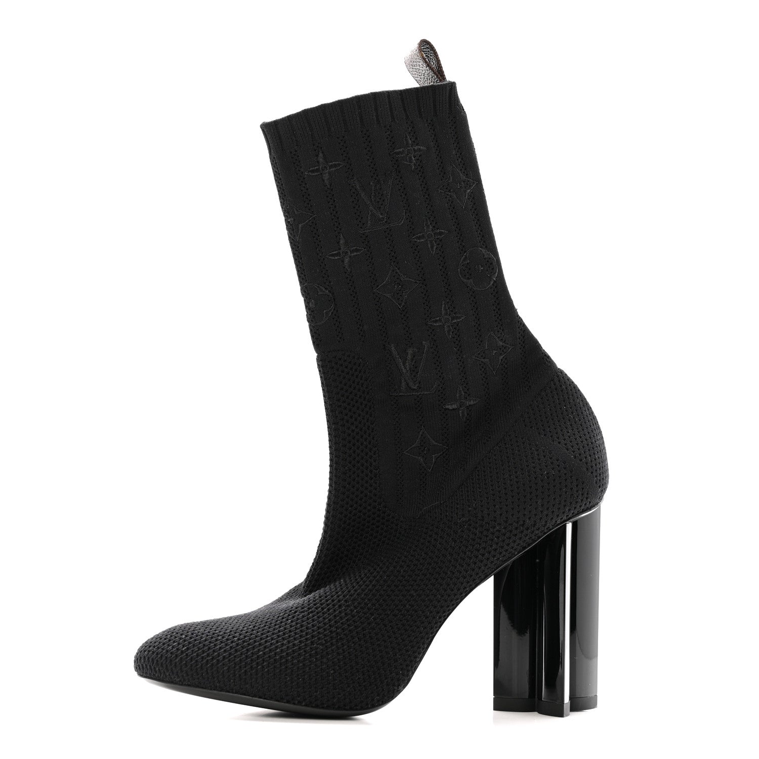 Louis Vuitton Monogram Stretch Fabric Silhouette Ankle Boots 37 Black