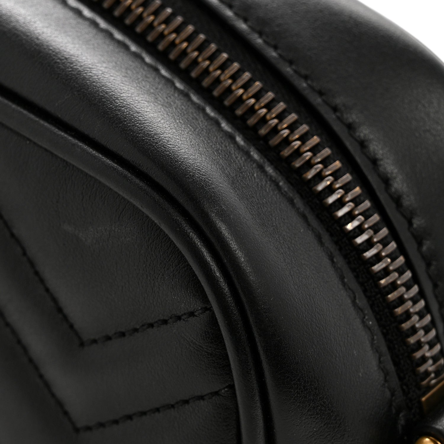 Gucci Calfskin Matelasse Mini GG Marmont Chain Shoulder Bag Black