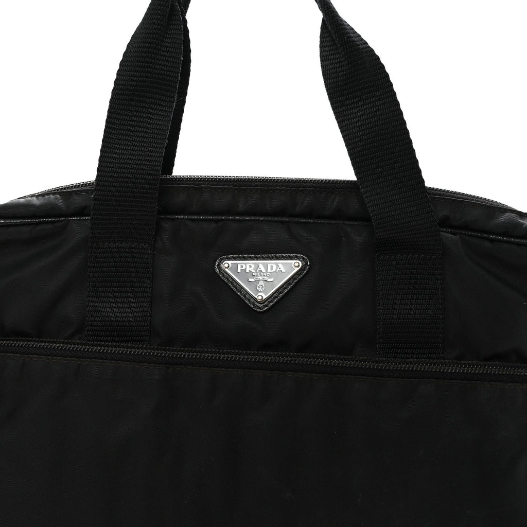 Prada Saffiano Tessuto Nylon Small Briefcase Black