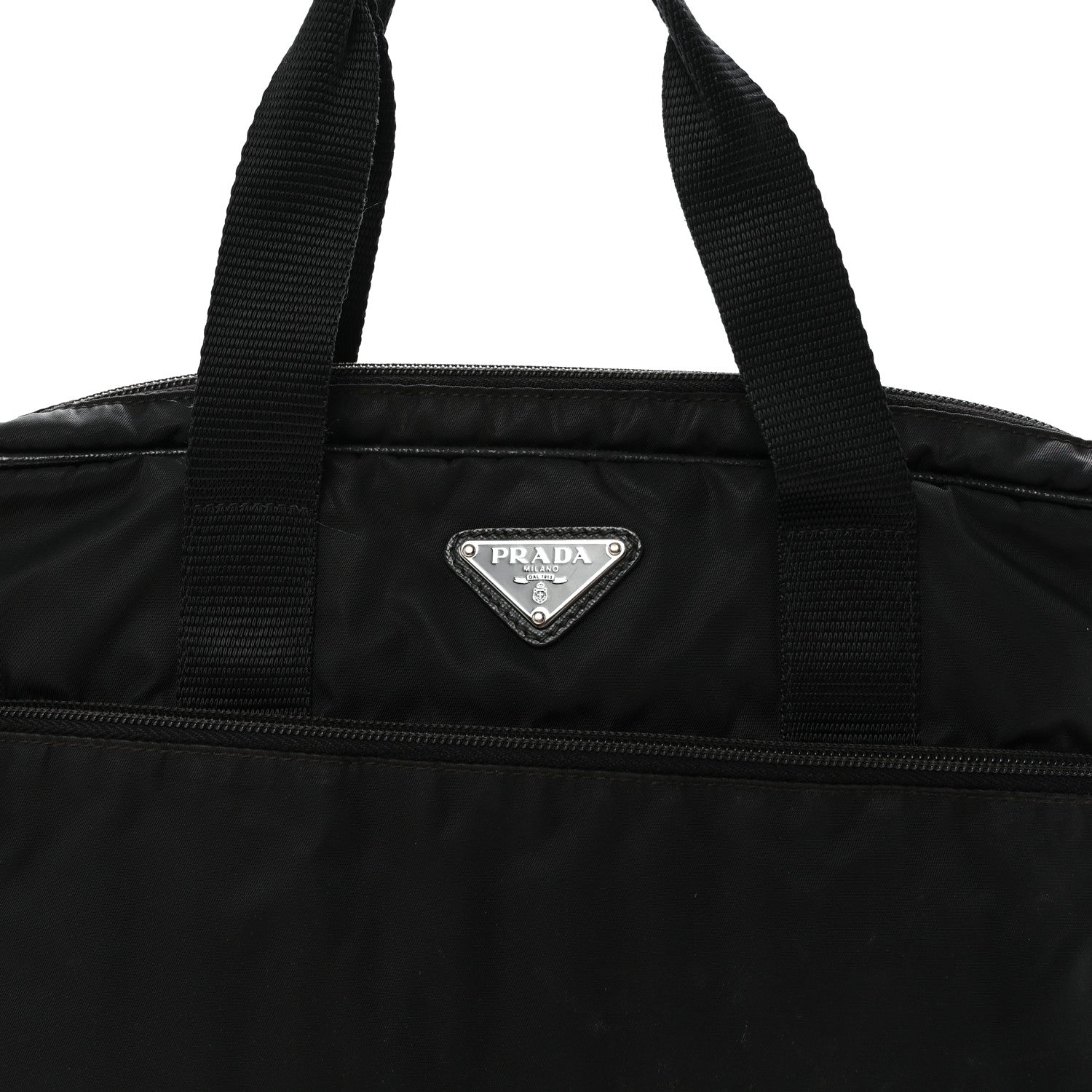 Prada Saffiano Tessuto Nylon Small Briefcase Black