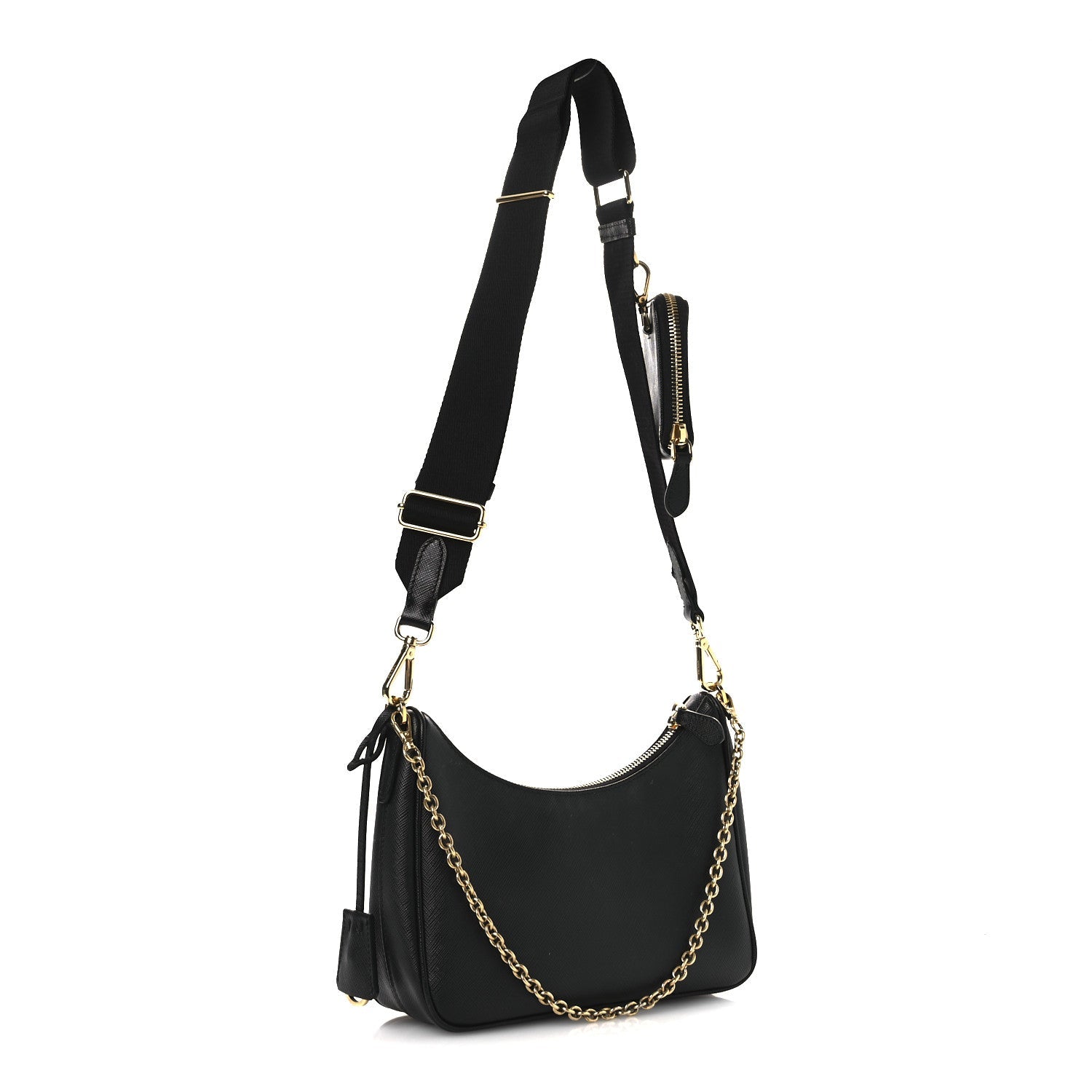 Prada Saffiano Lux Re-Edition 2005 Shoulder Bag Black