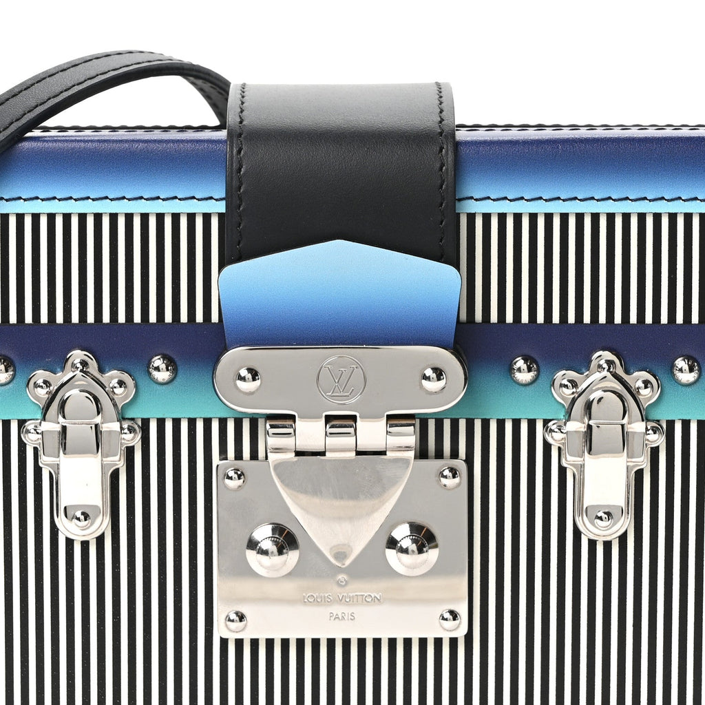 Louis Vuitton Calfskin Printed Petite Malle Blue