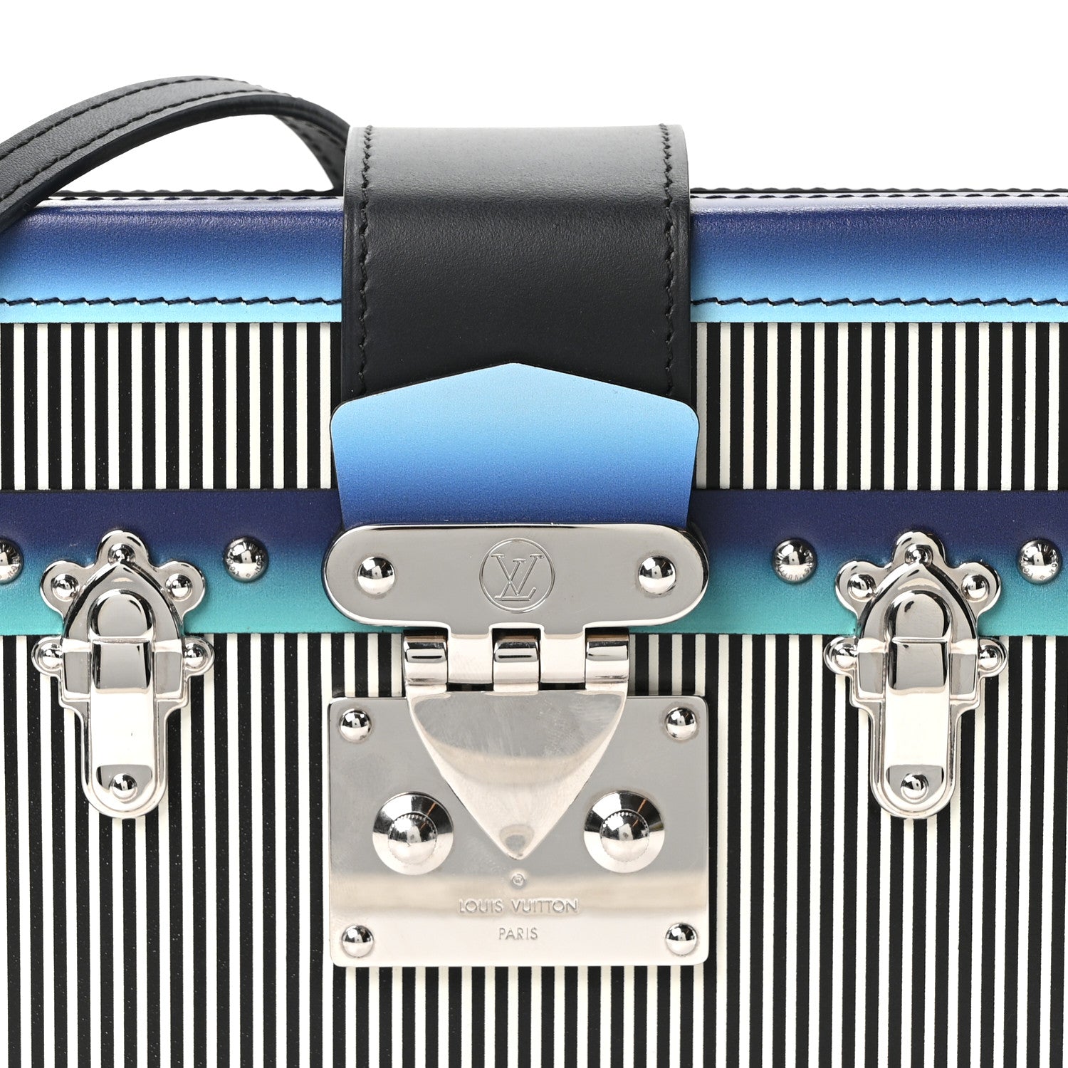 Louis Vuitton Calfskin Printed Petite Malle Blue