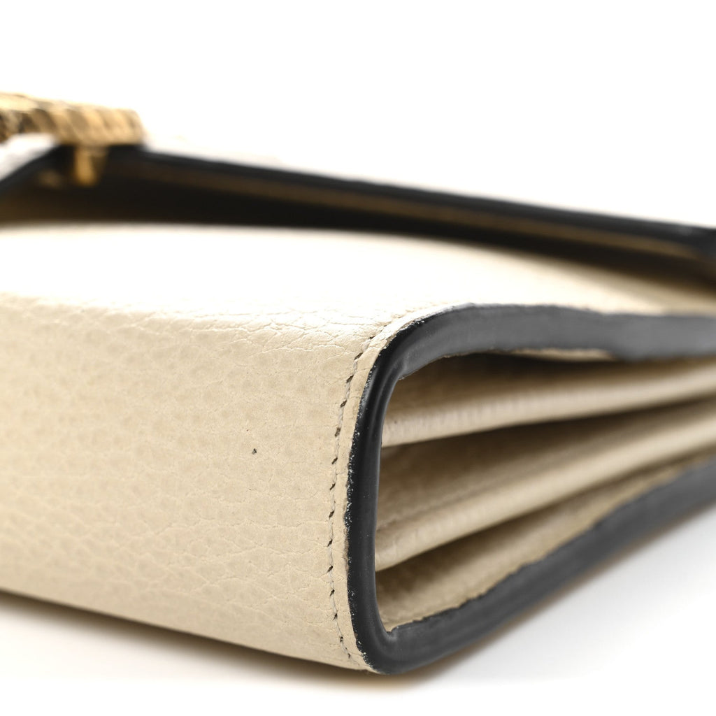 Gucci Calfskin Garden Dionysus Chain Wallet Off White