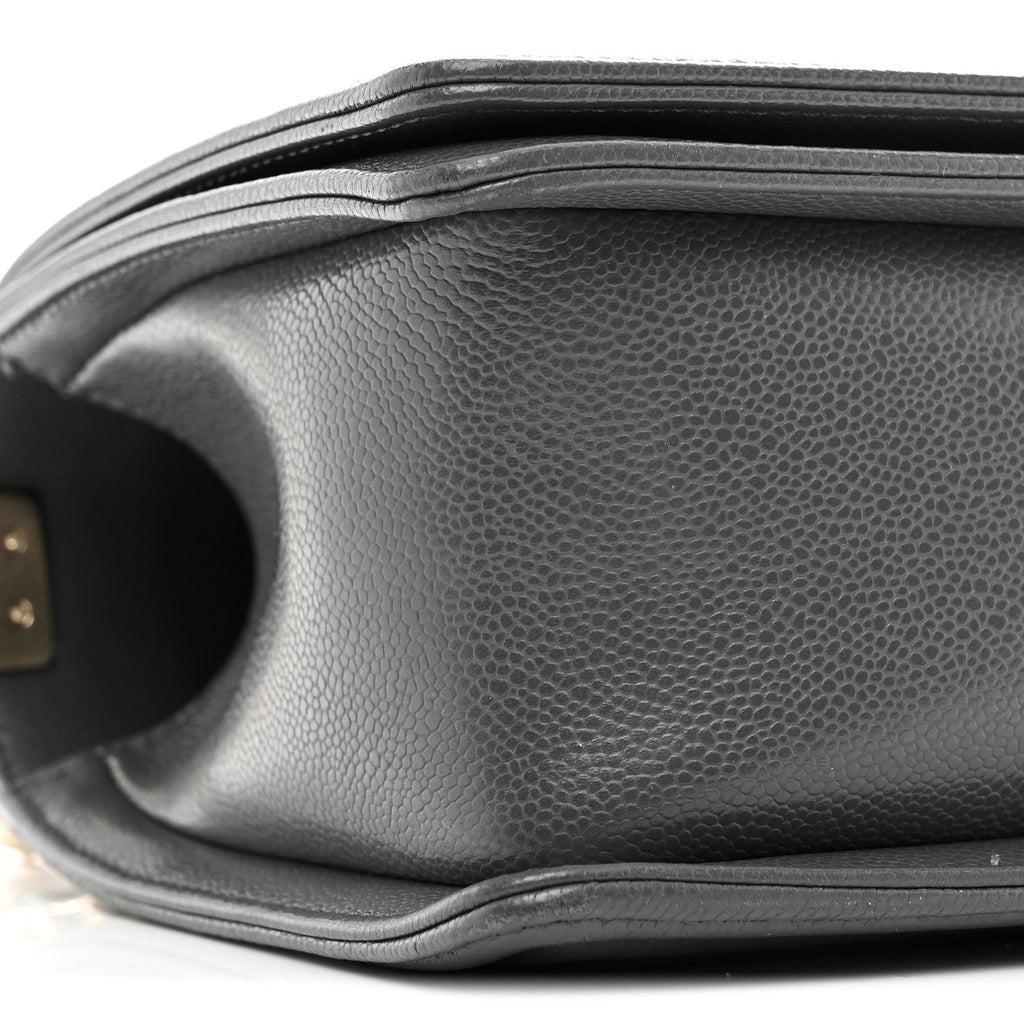 Chanel Caviar Quilted Medium Boy Flap Dark Grey