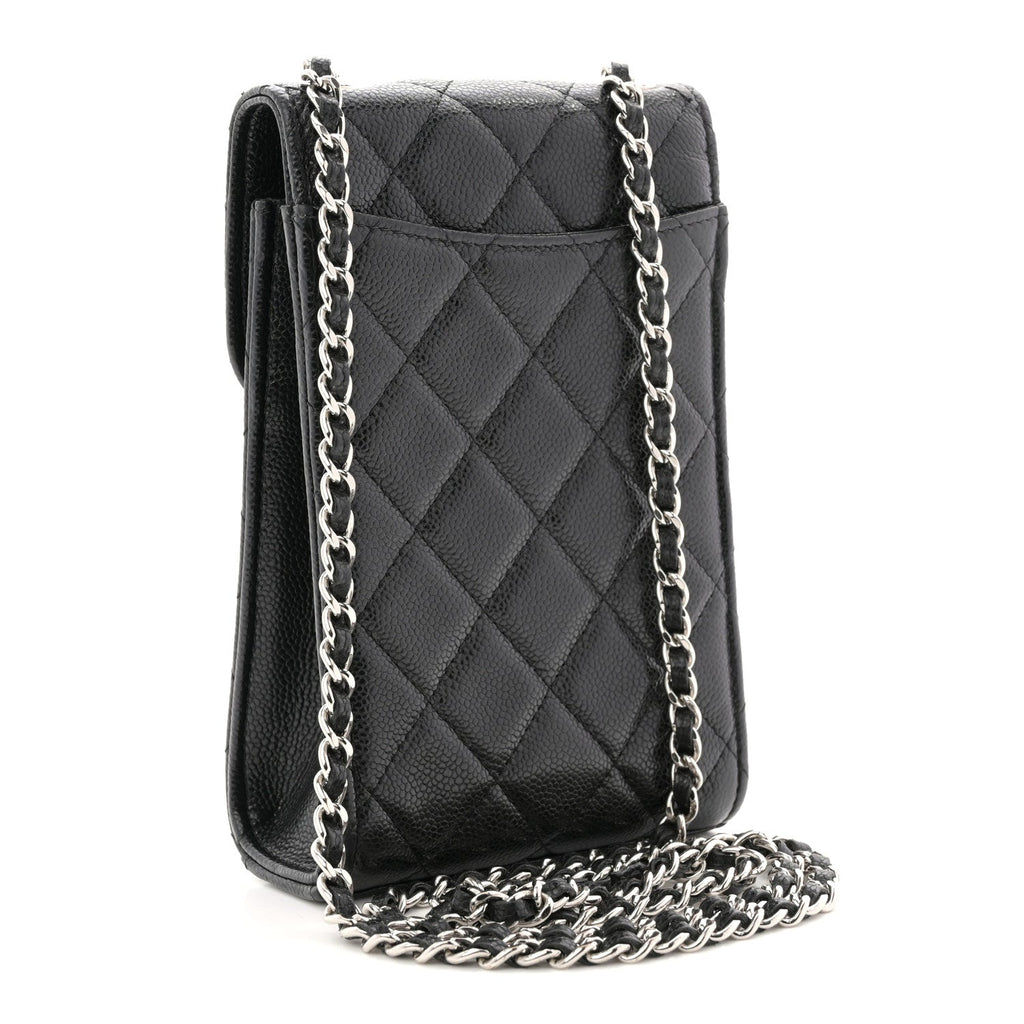 Chanel Caviar Quilted Classic Phone Holder Black