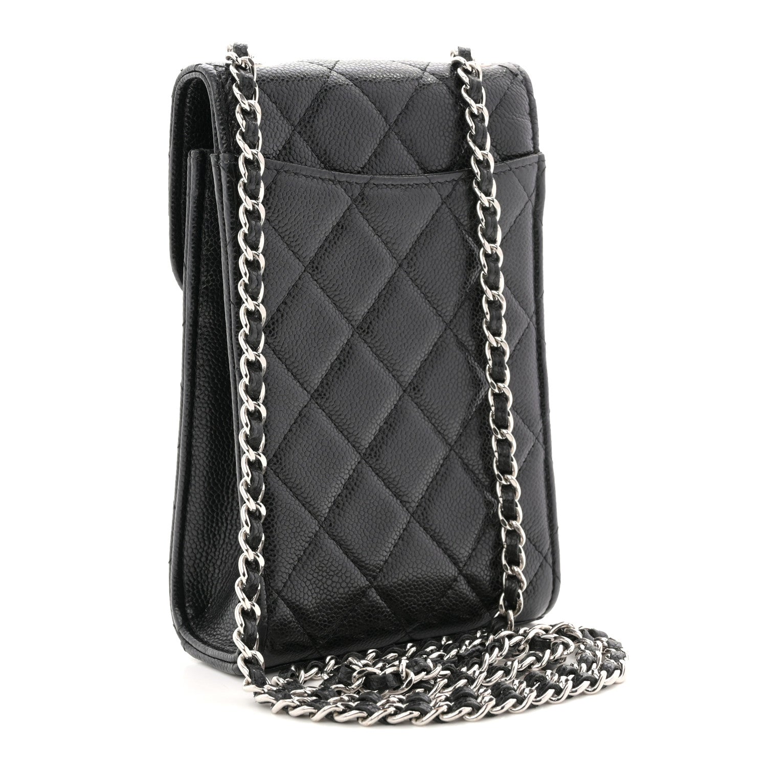 Chanel Caviar Quilted Classic Phone Holder Black