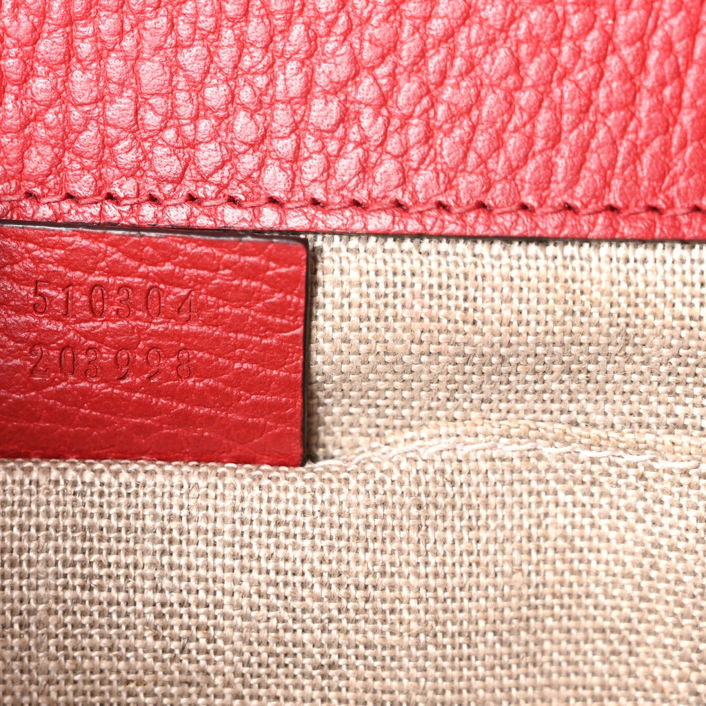 Gucci Dollar Calfskin Small Interlocking G Shoulder Bag Red