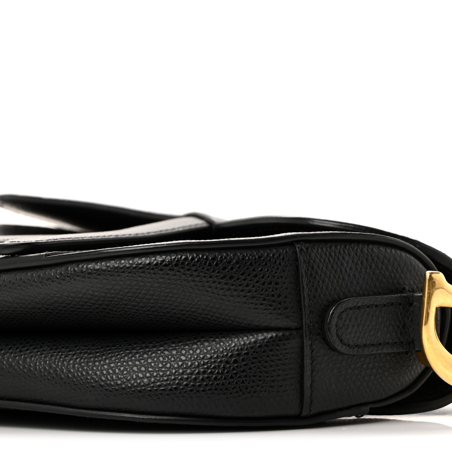Christian Dior Grained Calfskin Mini Saddle Bag Black