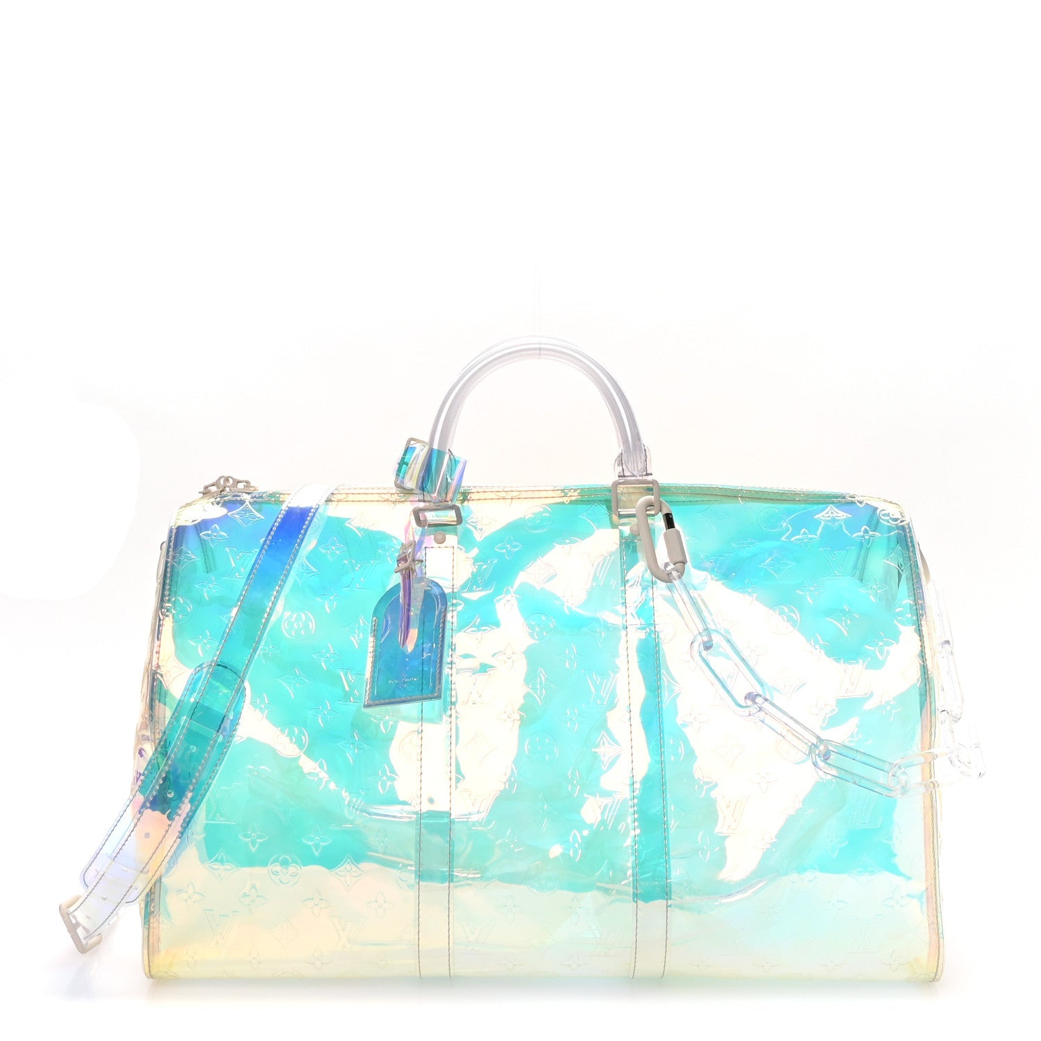 Louis Vuitton PVC Monogram Keepall Bandouliere 50 Iridescent Prism
