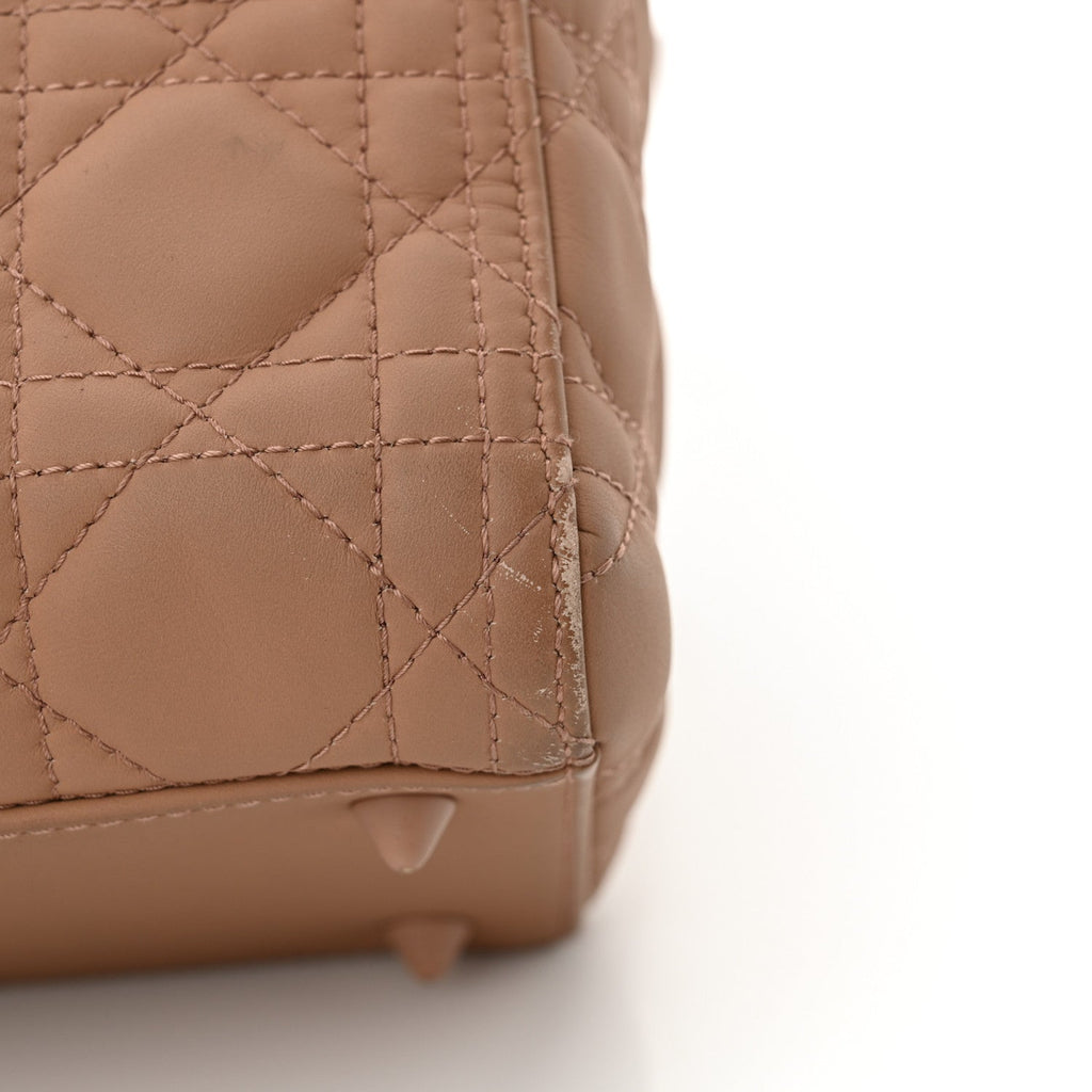 Christian Dior Ultra Matte Calfskin Cannage Medium Lady Dior Beige