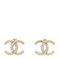 Crystal CC Earrings Gold