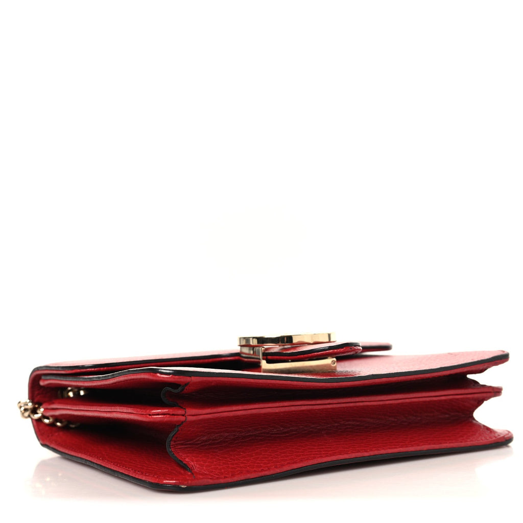 Gucci Dollar Calfskin Small Interlocking G Shoulder Bag Red