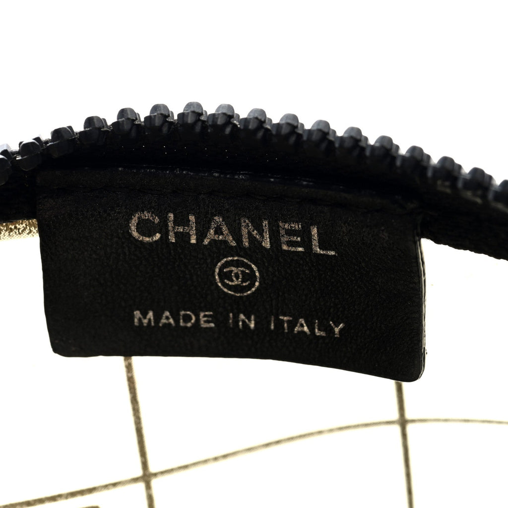 Chanel Vinyl Coco Window Cosmetic Pouch Black