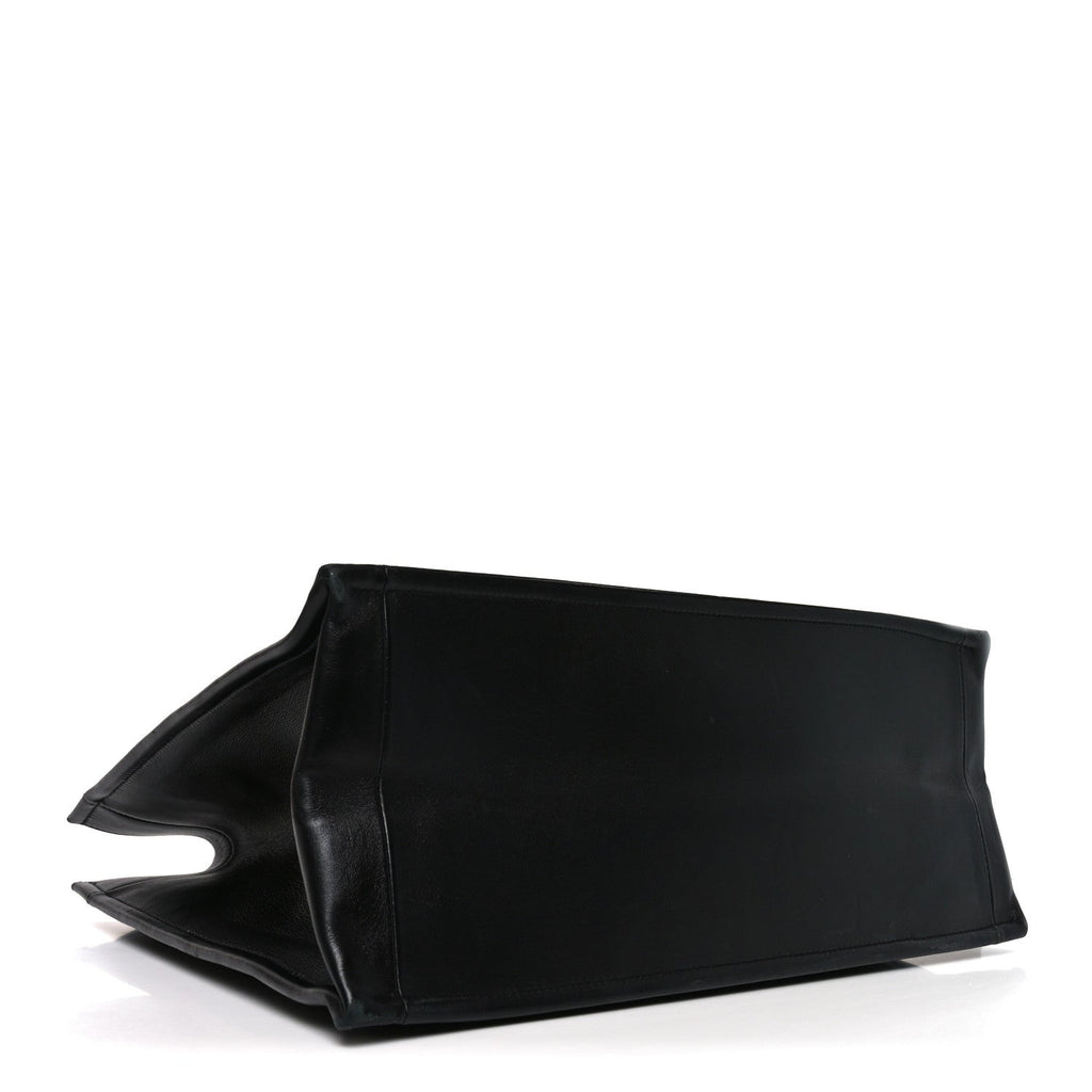 Christian Dior Calfskin Archicannage Large Essential Tote Black