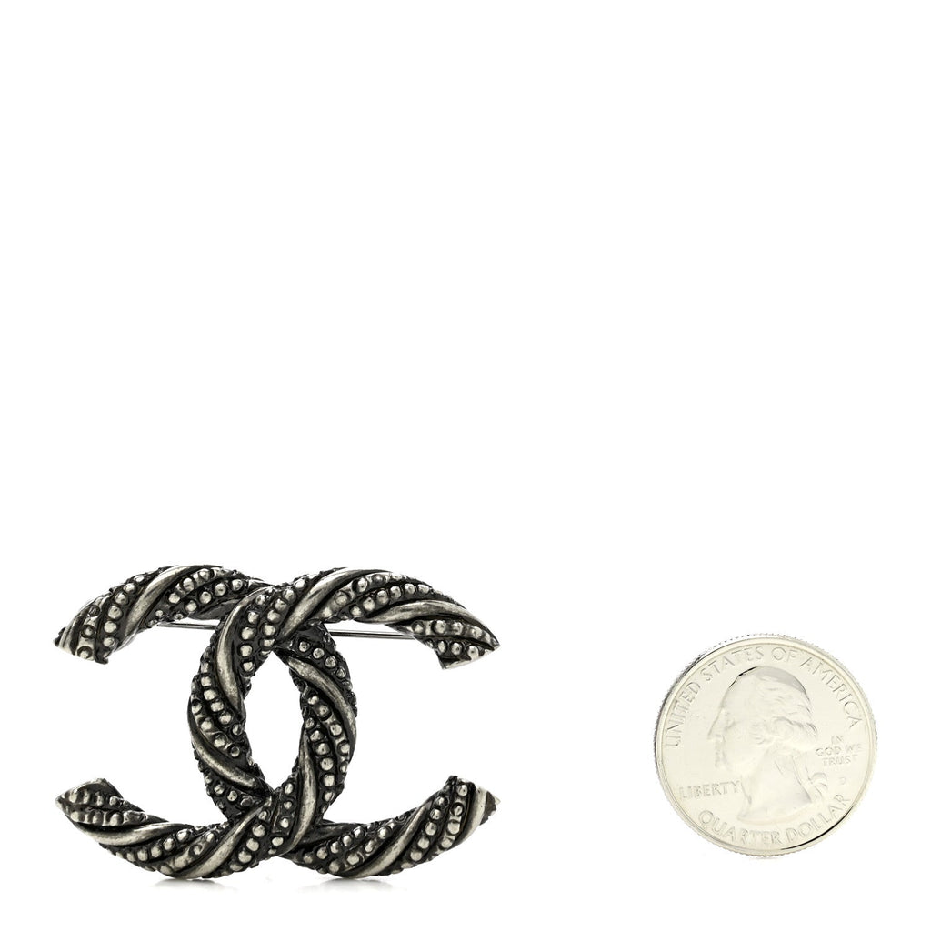 Ruthenium Twisted CC Brooch