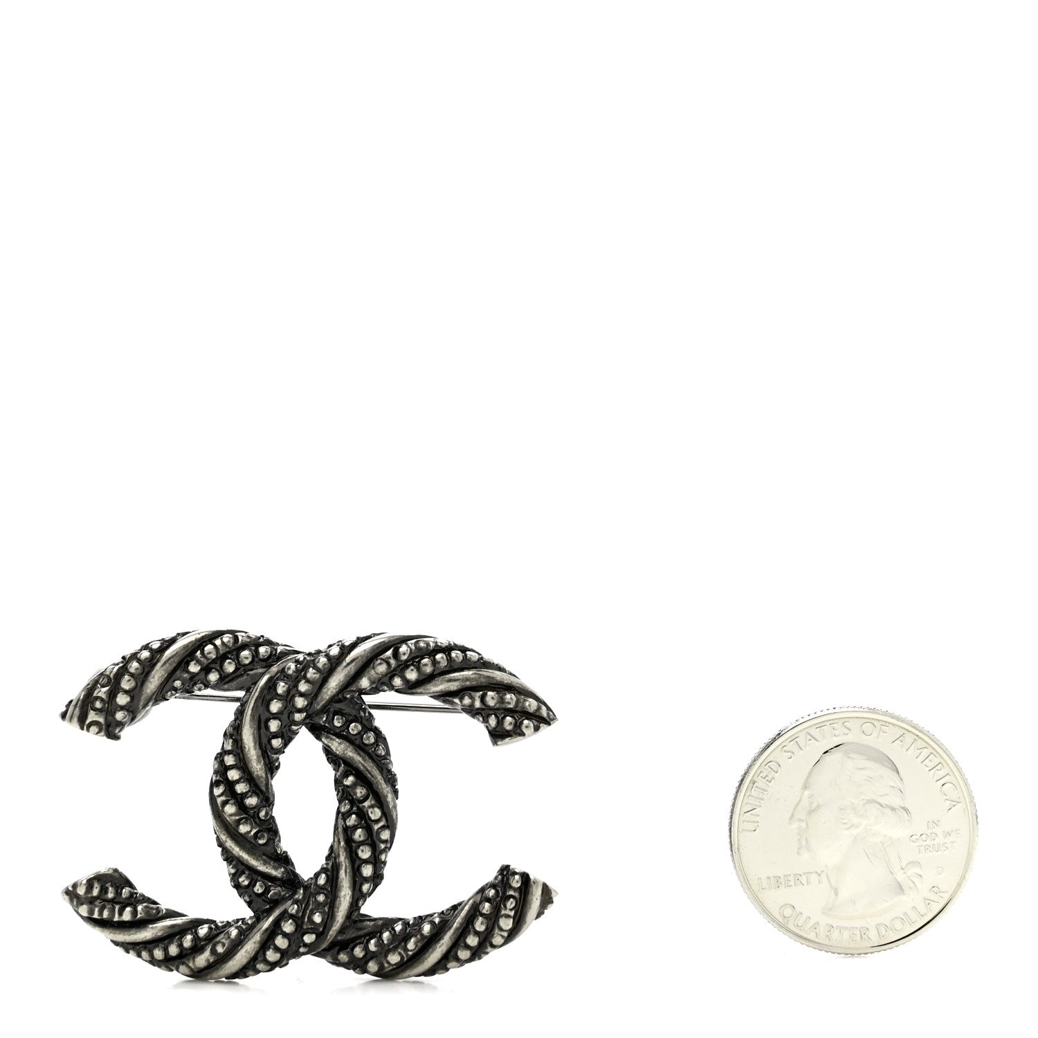 Ruthenium Twisted CC Brooch
