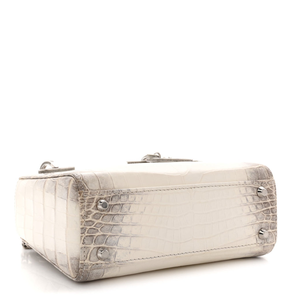 Christian Dior Niloticus Crocodile Himalaya Crystal Mini Lady Dior White